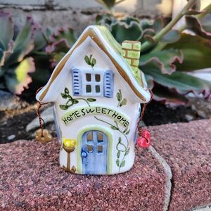 Cottage Core Ceramic Tealight Candle Holder Bird And Plant Details Cottage Decor